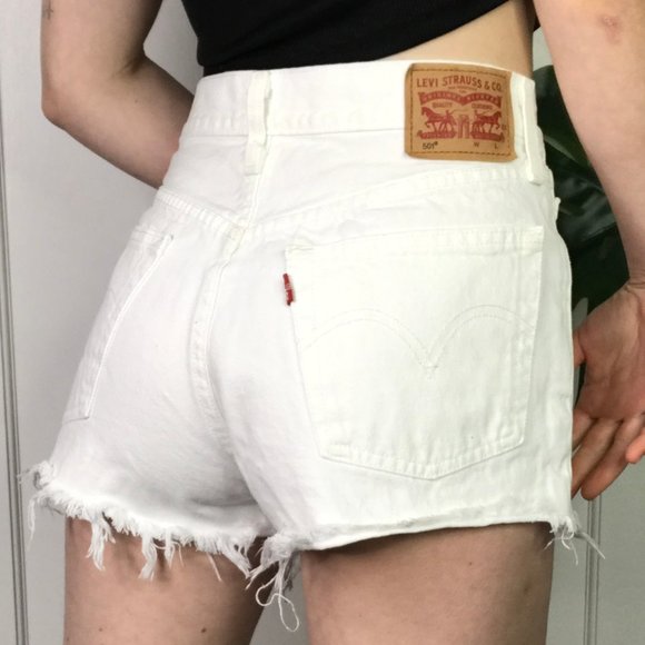Levi's Pants - Levi's 501 White Cut Off Shorts Size 29" Waist